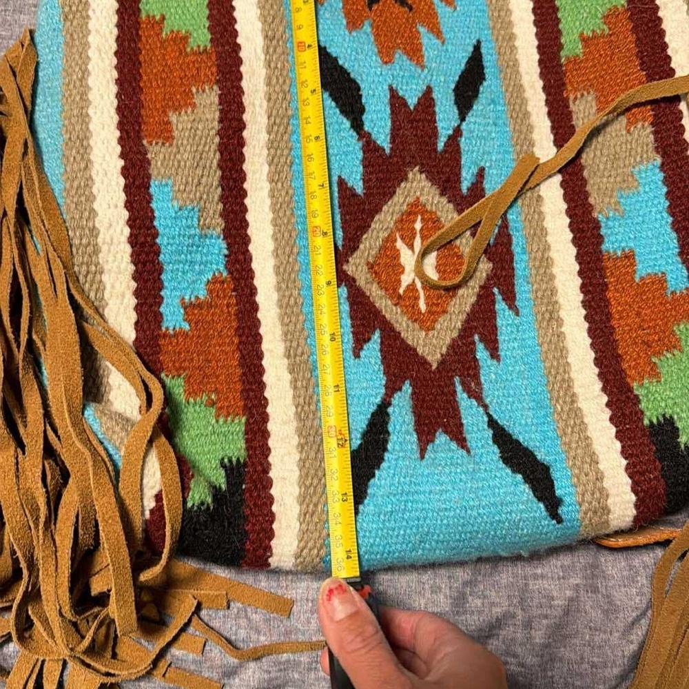 American Darling Southwest Fringe Crossbody Bag - Turquoise and Brown - Picture 8 of 8